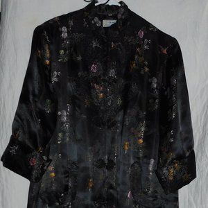 Vintage Esme Black Kimono Robe Winter XL